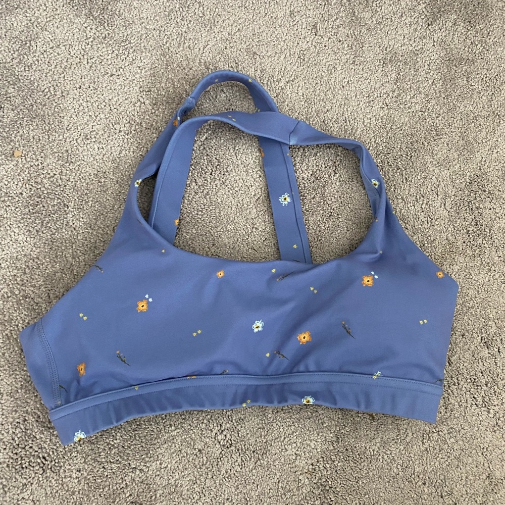 Floral Blue Sports Bra